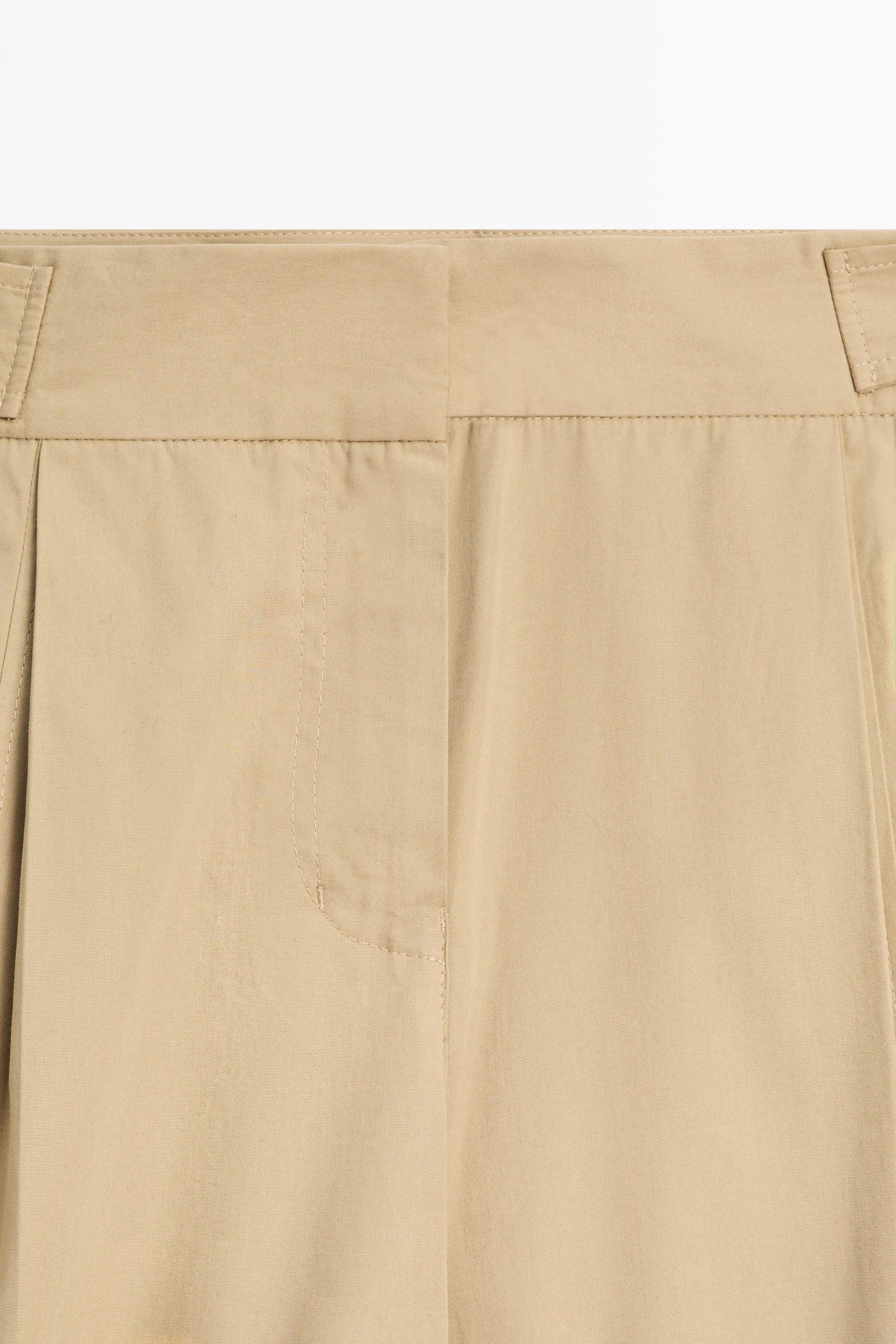 Pantalon barrel 100 % coton avec détail au bas